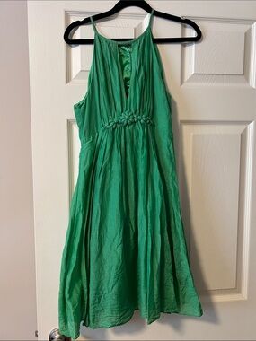 Esley Emerald Green Halter Summer Dress